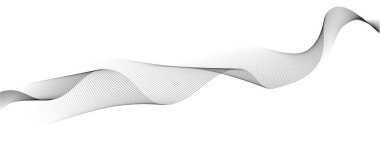 Soyut çizgi sanatı. Çizgilerin dizaynı. Beyaz arkaplanda siyah çizgiler var. Vektör illüstrasyonu.