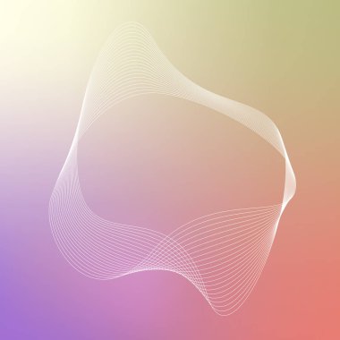 Çok renkli arkaplandaki harmanlanmış çizgilerden soyut şekil. Vektör illüstrasyonu.