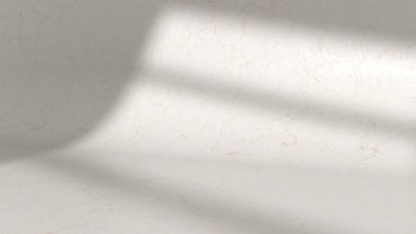 Pencere gölgesi olan boş bir stüdyo. Mermer arka plan. Ürün sunumu için şablon.