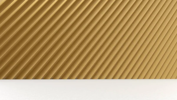 Minimalistické abstraktní pozadí pro prezentaci produktu. Bílé jeviště s jednoduchými zlatými tvary. Geometrický vzorec. — Stock fotografie