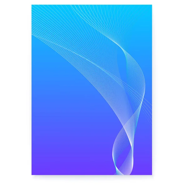 Abstract blauwe achtergrond met gemengde lijnen. Vectorillustratie. — Stockvector