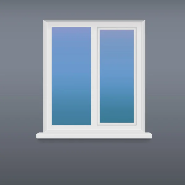 Fermé, fenêtre en plastique blanc . — Image vectorielle