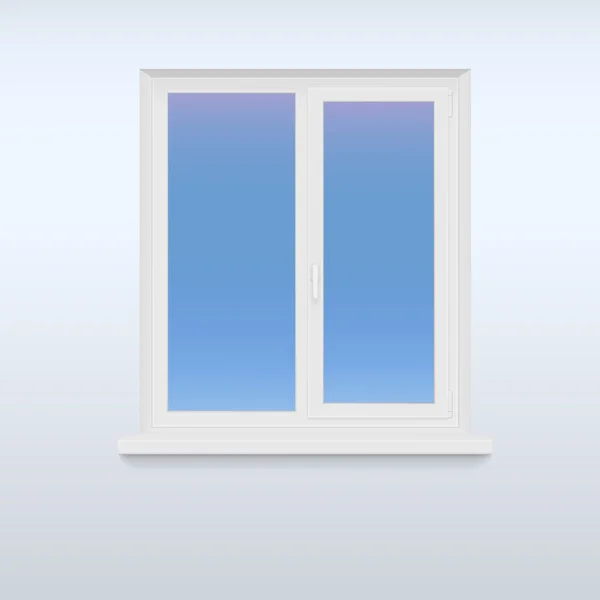 Cerrado, ventana de plástico blanco . — Vector de stock