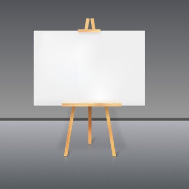 Beyaz bir sayfa ile ahşap sehpa