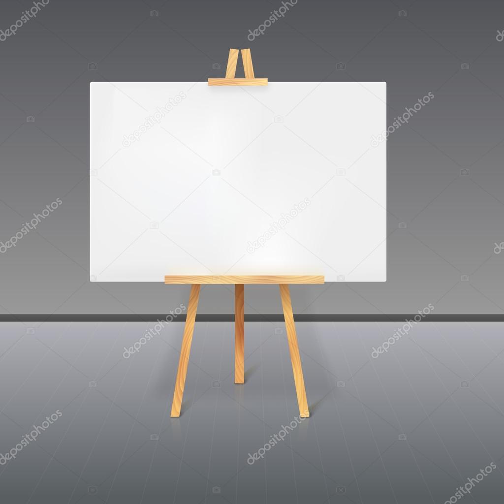 Board for presentations with sheet of paper stand Vector Image