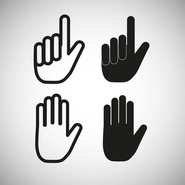 Icônes de main, vecteur — Image vectorielle