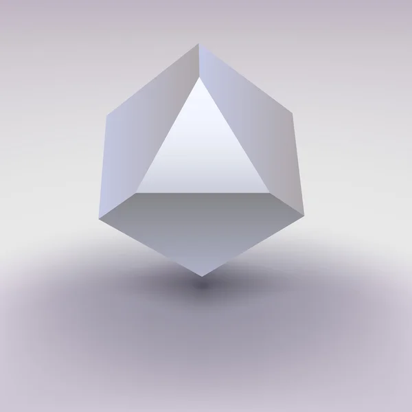 Cube avec centre recadré, endroit pour le texte . — Image vectorielle