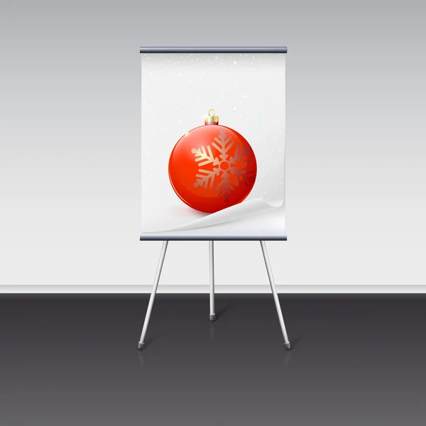 Flip-over met een kerst-ball op het — Stockvector