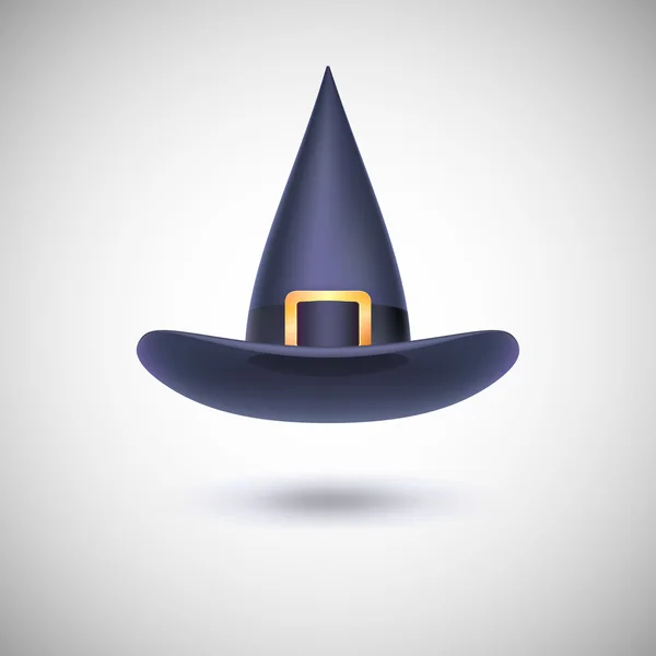 Sombrero de bruja negro para Halloween . — Vector de stock