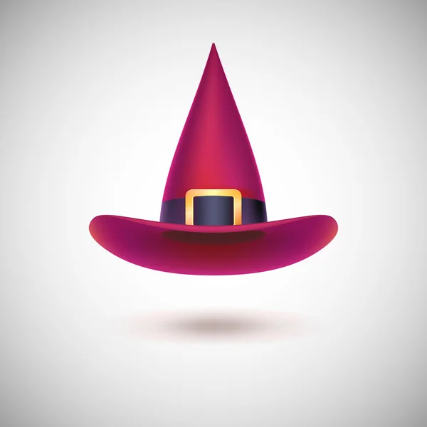 Rode heks hoed voor Halloween. — Stockvector
