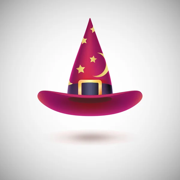 Sombrero de bruja roja para Halloween . — Vector de stock