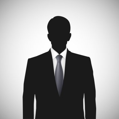 Unknown person silhouette whith tie clipart