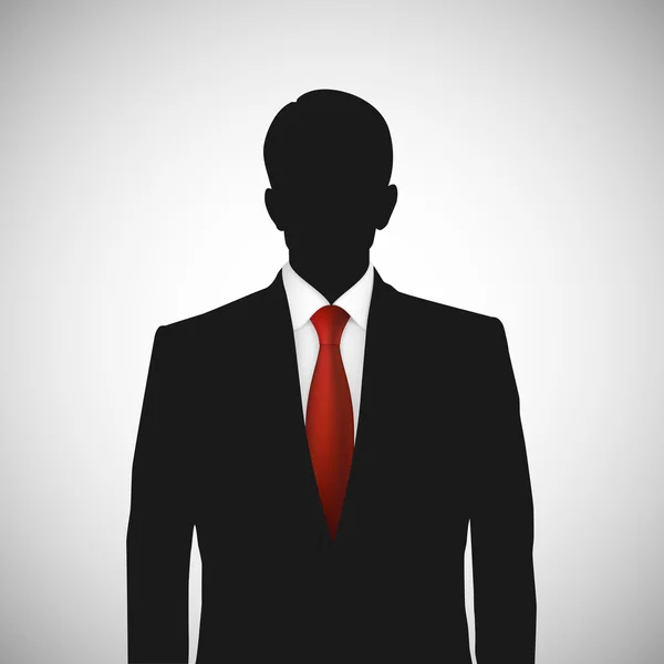 Unknown person silhouette whith red tie — Stock Vector