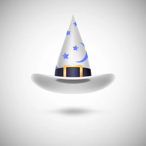 Sombrero de bruja blanco para Halloween . — Vector de stock