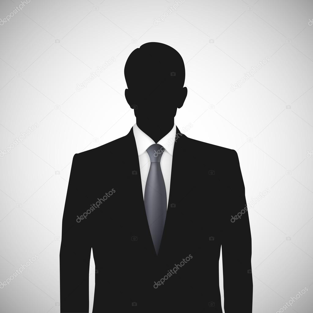 Unknown person silhouette whith tie