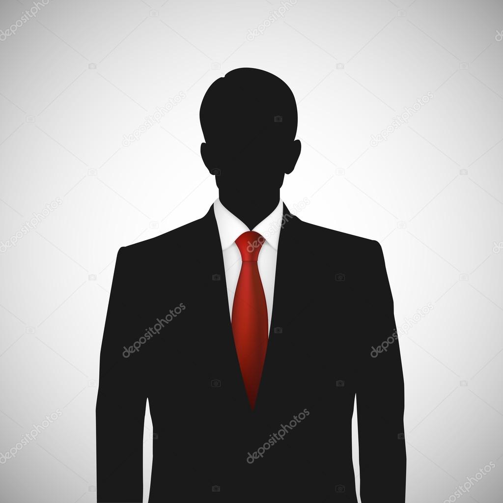 Unknown person silhouette whith red tie