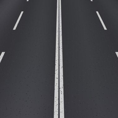 Asfalt karayolu perspektif görünüm.