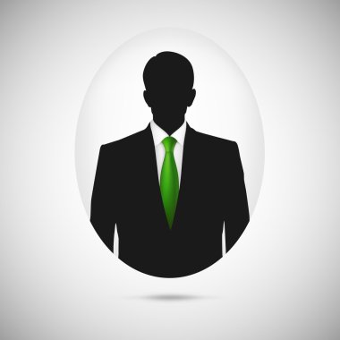 Erkek kişi siluet. Profil resmi whith yeşil kravat.