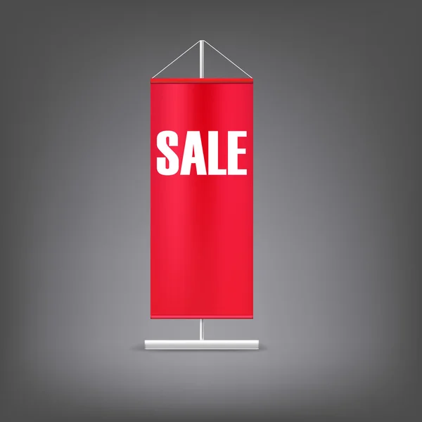 販売バナー。赤い広告スタンド. — ストックベクタ