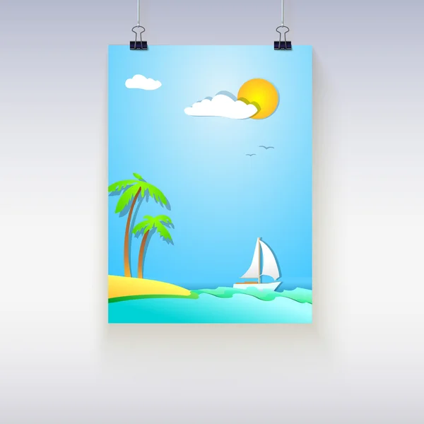 Summer vacation poster. — Stock Vector