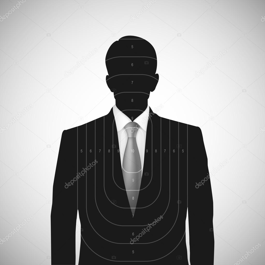 Human silhouette target . Unknown person