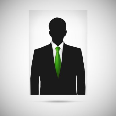 Profil resmi whith yeşil kravat. Bilinmeyen kişi siluet