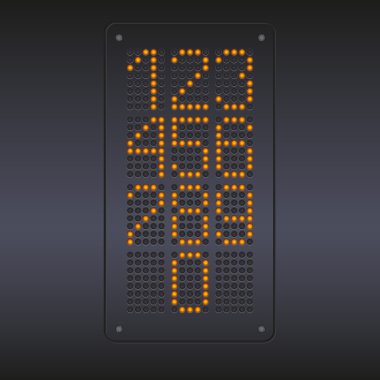 Renkli sarı Led panel numaraları ile.