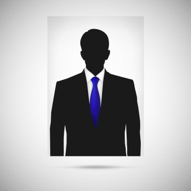 Profil resmi whith mavi kravat. Bilinmeyen kişi siluet