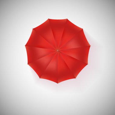 Opened red umbrella, top view, closeup. clipart