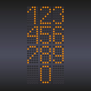 Renkli sarı Led ekran numaraları ile.