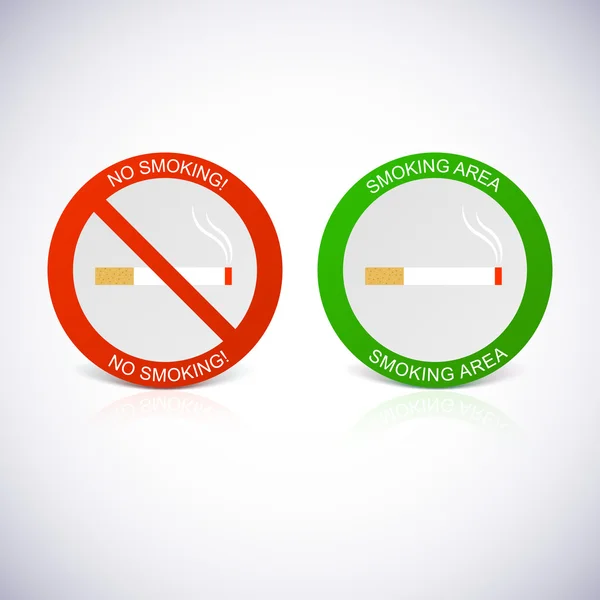 禁煙と喫煙エリア ラベル. — ストックベクタ