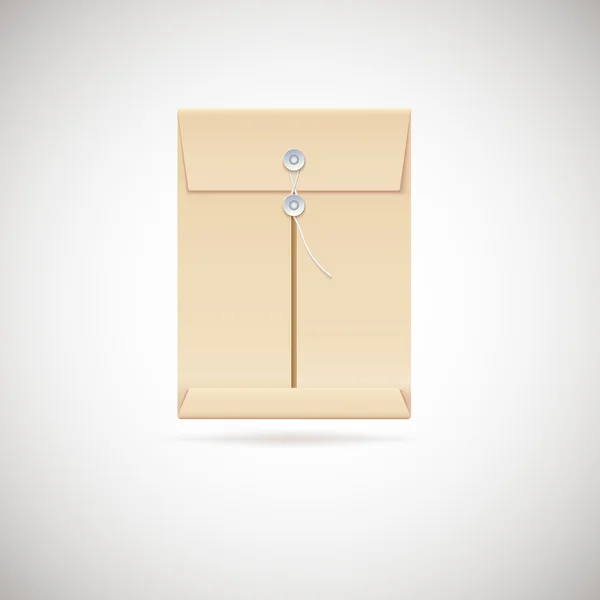 Envelope manila realista isolado no fundo branco — Vetor de Stock