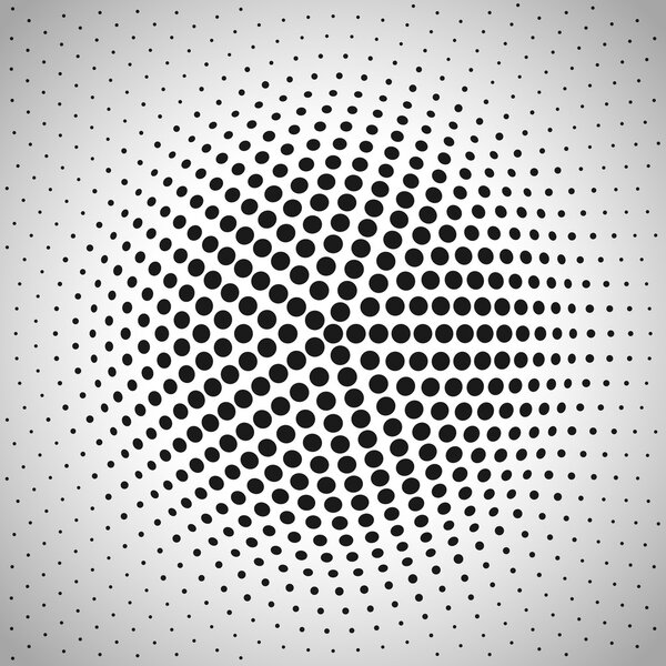 Radial halftone background.