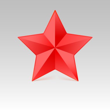 Beş yıldız gölge, kırmızı renk ile işaret.