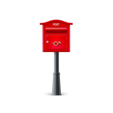 Yazı üzerine kırmızı posta kutusu.