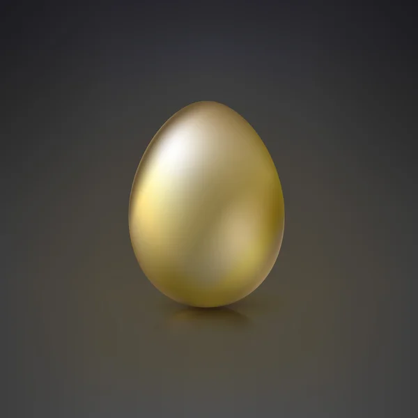 Goldenes Ei auf dunklem Hintergrund. — Stockvektor