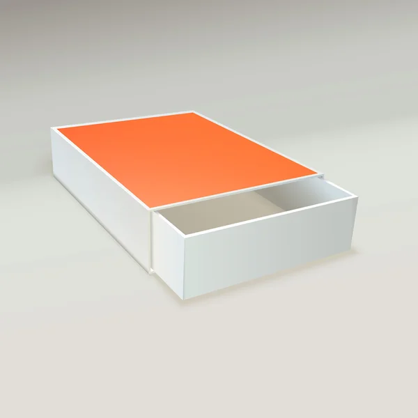 Boîte ouverte avec étiquette vierge . — Image vectorielle