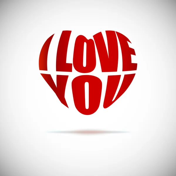 Heart formed from I love you text. — Stock Vector