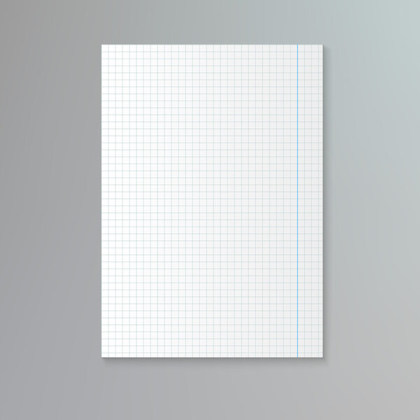 White squared paper sheet.
