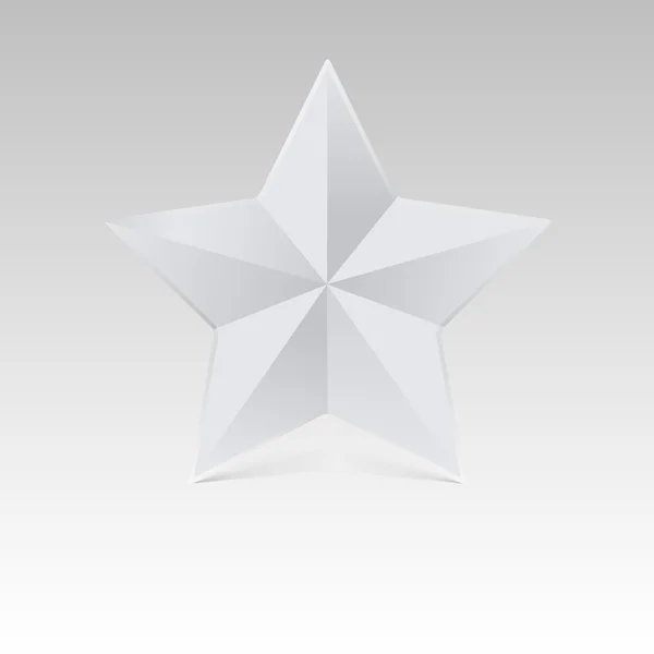 Estrella de cinco puntas con sombra, color blanco . — Archivo Imágenes Vectoriales
