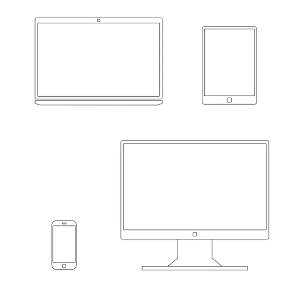 Overzicht gadgets pictogram. — Stockvector