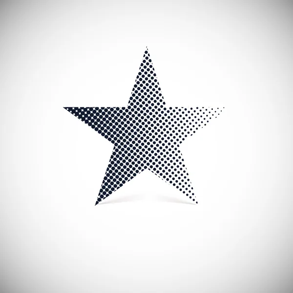 Estrella semitono negra con sombra . — Archivo Imágenes Vectoriales