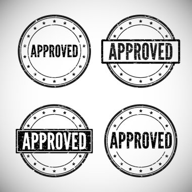 Onaylanmış damga, vektör çizim.