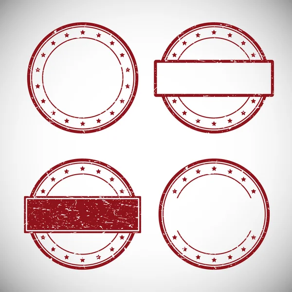 Conjunto de sello de goma grunge roja, ilustración vectorial . — Vector de stock