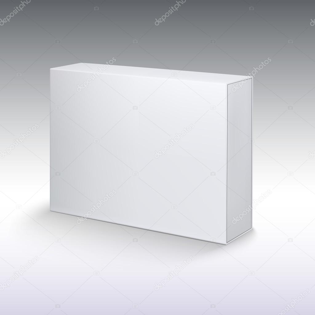 White product cardboard, package box mockup.