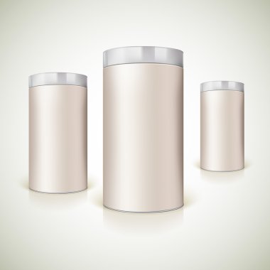 Round packaging for the presentation of product. clipart