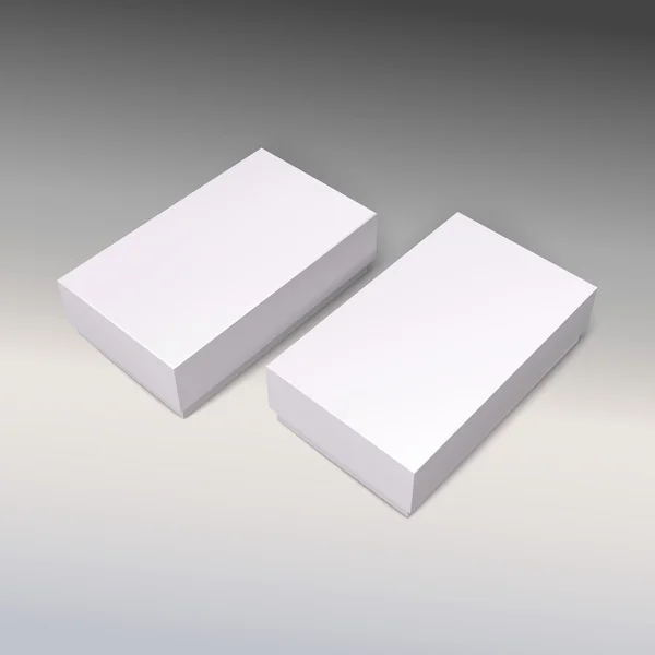 Белые картонные коробки, макет упаковки . — стоковый вектор