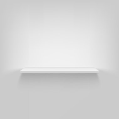 Duvarına bitişik raf.