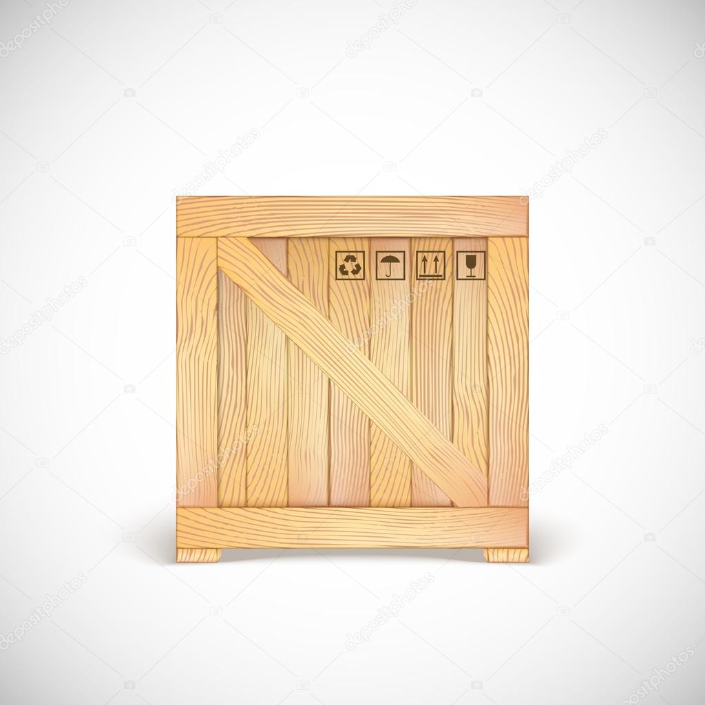 Wooden box isolated