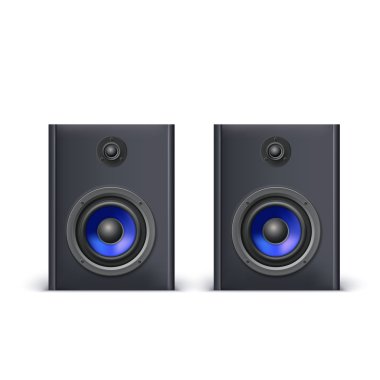 beyaz izole hoparlörler